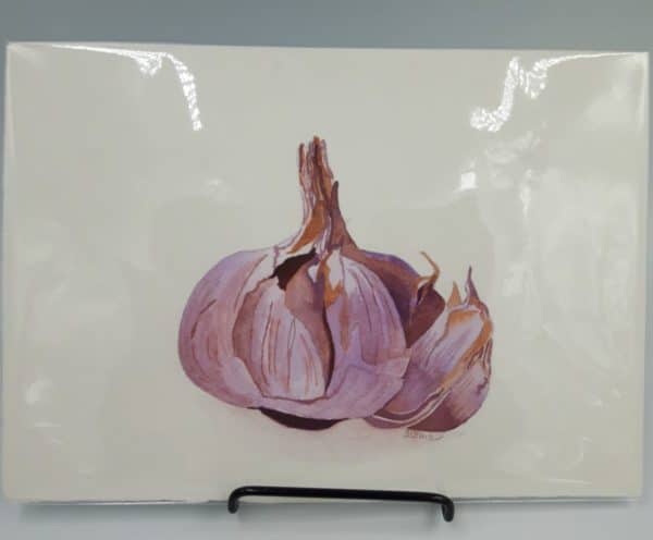 Sharon Clark Watercolour Painting of Garlic
