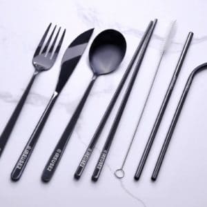 IReuse2 Adult Not-so-basic Black Cutlery Set