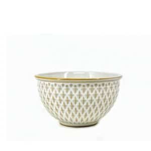 Diamond-textured Stoneware Bowl