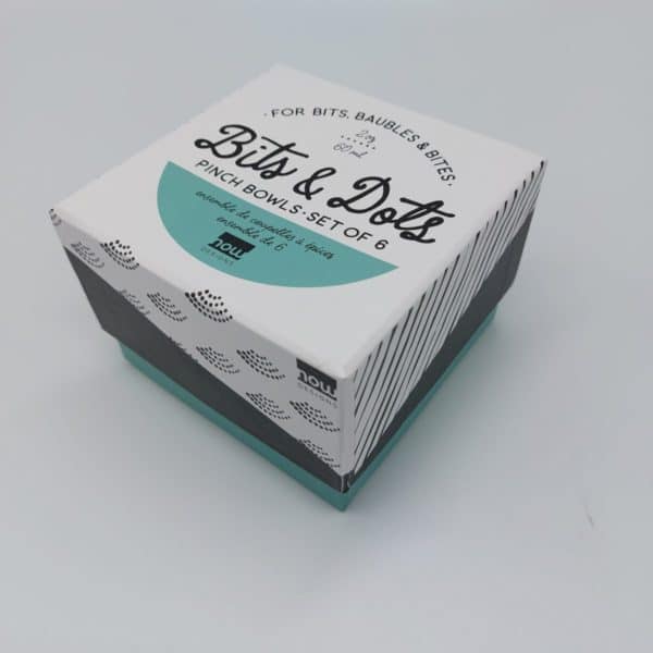 Bits & Dots Black & White Pinch Bowls Boxed Set of 6