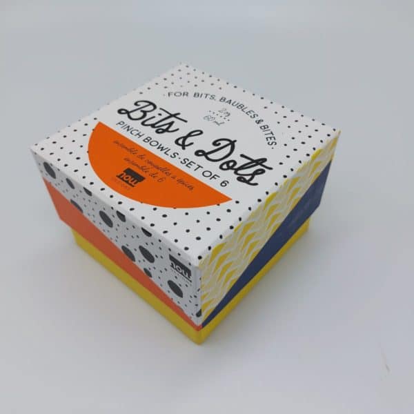 Bits & Dots Multi-coloured Pinch Bowls Boxed Set of 6