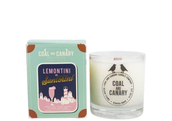 Coal and Canary Candles Lemontini in Santorini