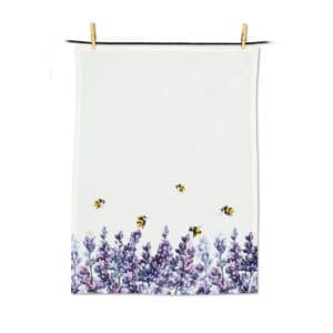Tea Towel with Lavender and Bees