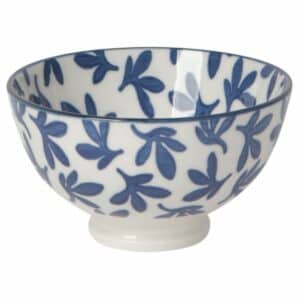 Footed Bowl Blue Floral