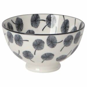 Footed Bowl Gray Dandelion