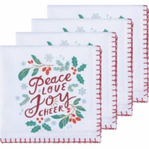 Cotton Napkins Peace & Joy Print