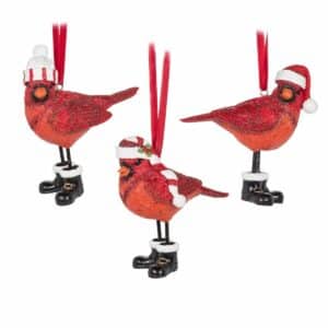 Cardinals With Hats & Boots Ornaments