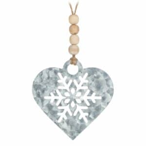 Cutout Heart Ornament Galvanized Metal