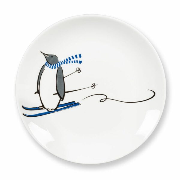 Skiing Penguin Appetizer Plate