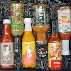 Sauce Boss Made In Manitoba Gift Baskets with 6 Hot Sauces