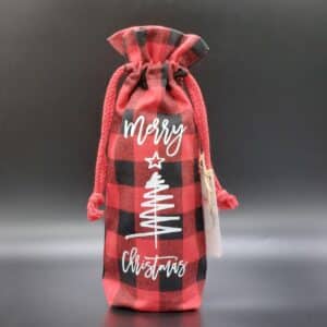 Amour Creations' Merry Christmas Plaid Wine Bottle Bag