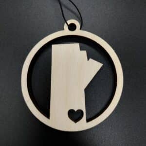 Huron Woodwork Manitoba Heart Ornament