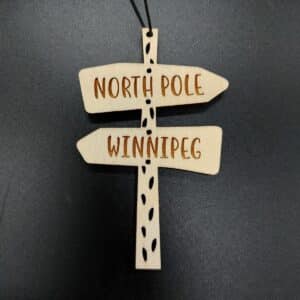 Huron Woodwork Winnipeg to North Pole Ornament